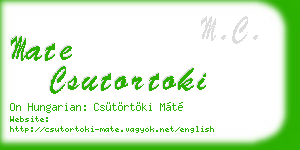 mate csutortoki business card
